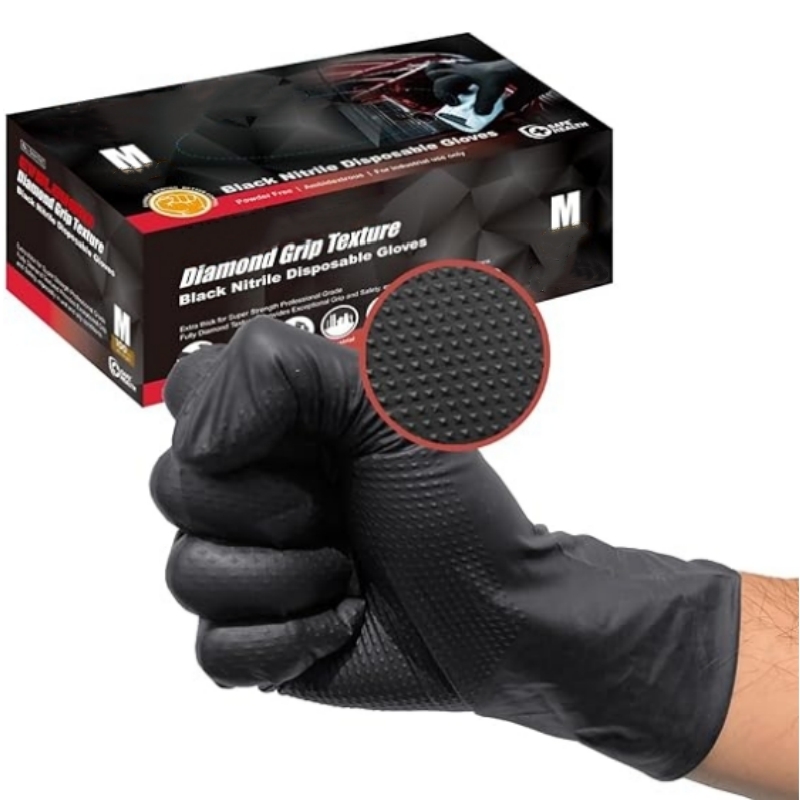 Garden Gloves - قفازات نيتريل سوداء شديدة التحمل 8