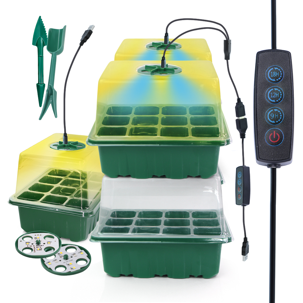 Seed Starter Tray - LED أواني الحضانة مع تنمو ضوء