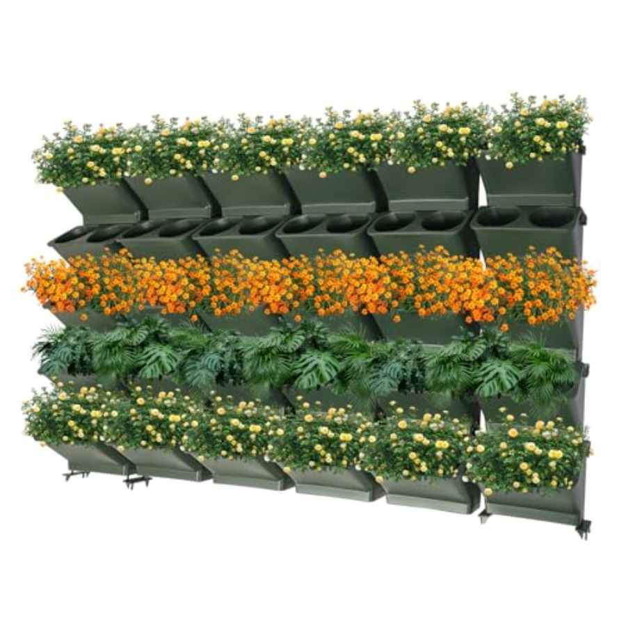 Vertical Planter - مزهرية جدارية عمودية للشرفة والحديقة، مصنوعة