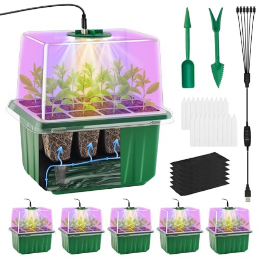 صينية بذور مع إضاءة، 6 قطع، طق - مراجعة Seed Starter Tray وسعره