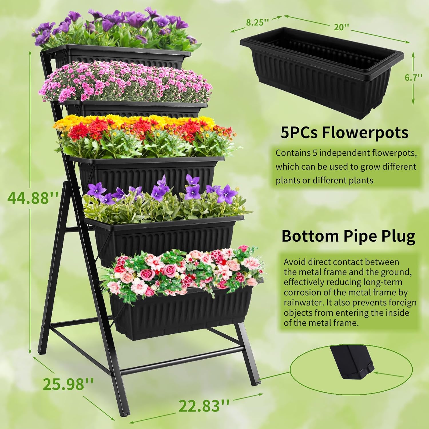 حاوية نباتات معدنية بـ 5 طبقات - مراجعة Vertical Planter وسعره