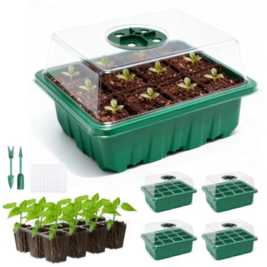 5 عبوات من صواني بذور مع قبة ر - مراجعة Seed Starter Tray وسعره