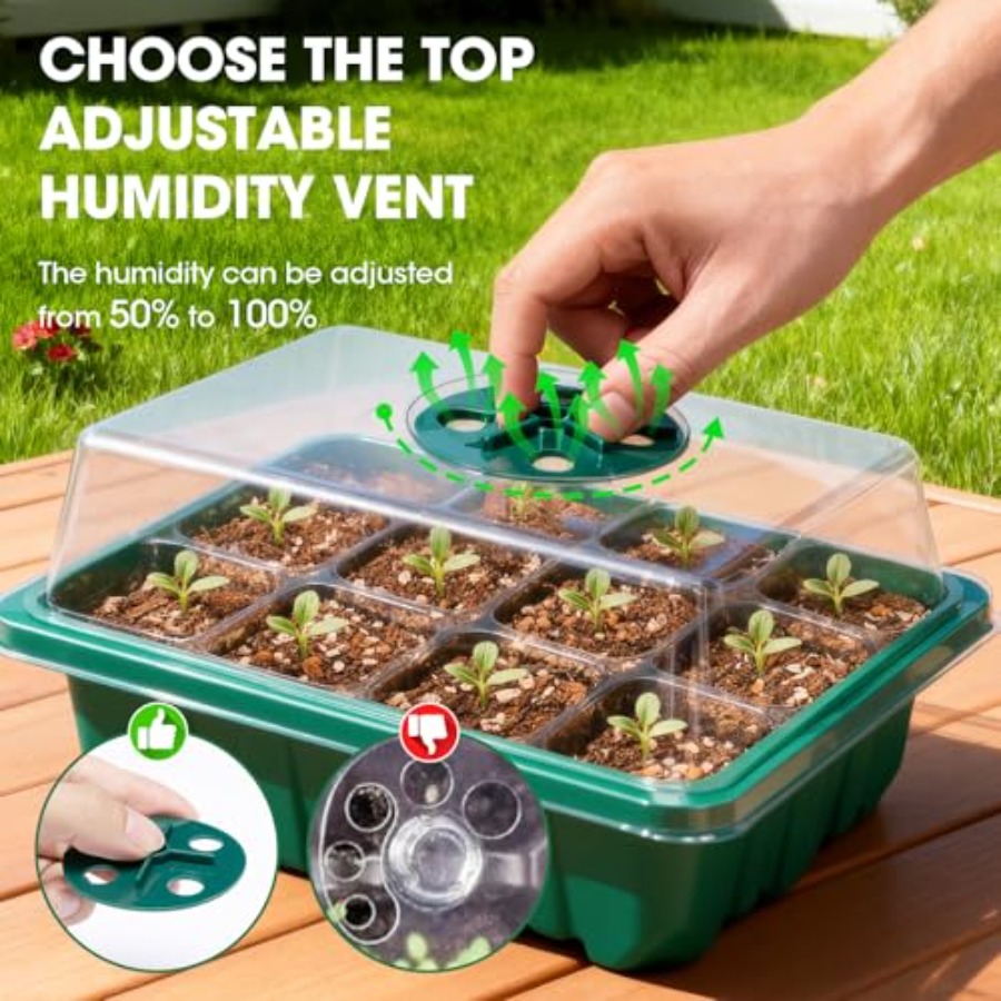 5 عبوات من صواني بذور مع قبة ر - مراجعة Seed Starter Tray وسعره